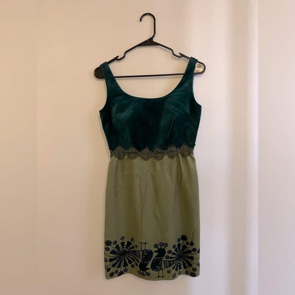 Anna Sui Green Velvet Dress